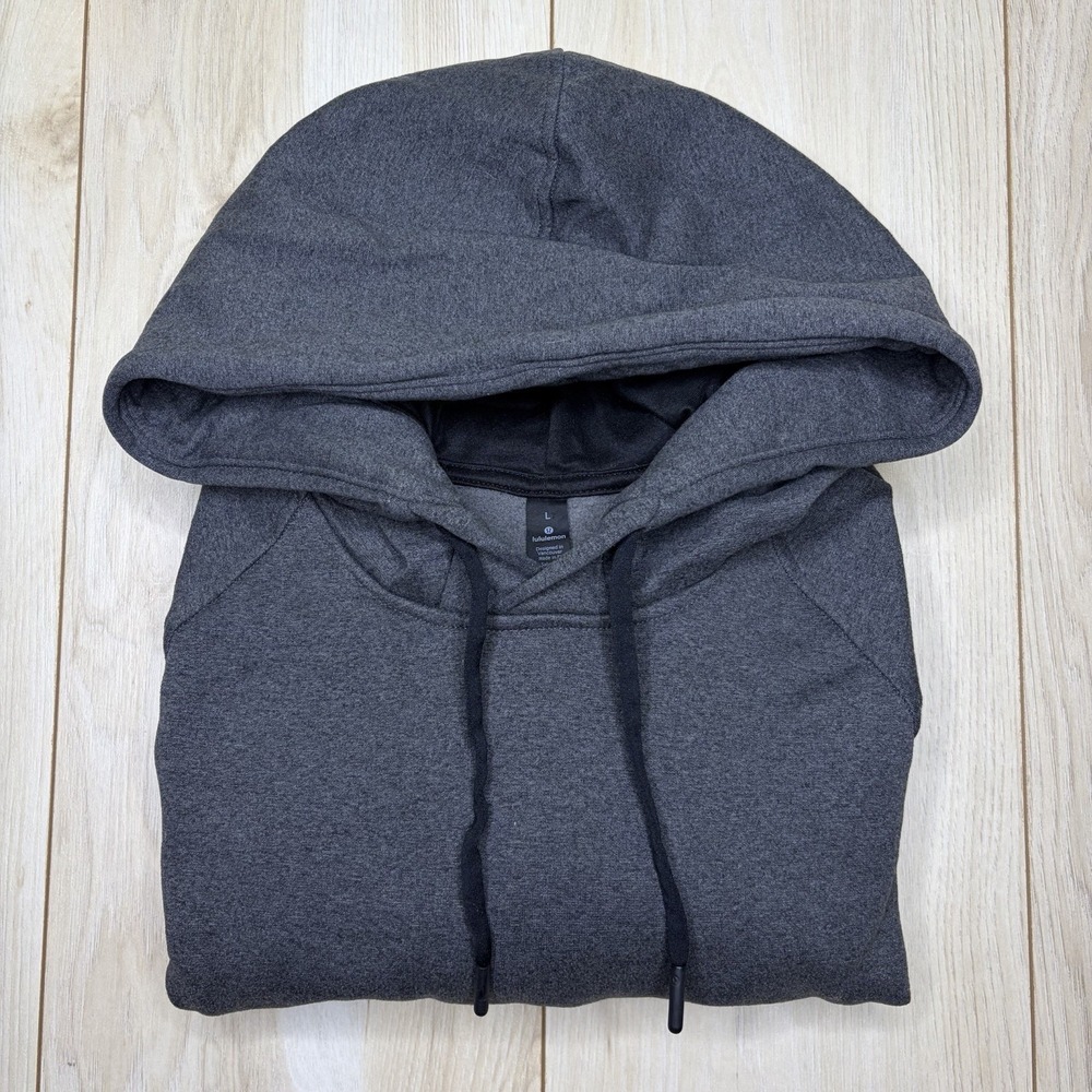 Lululemon City Sweat Thermo Wool Blend Pullover Hoodie Mens Large Gray Sweater